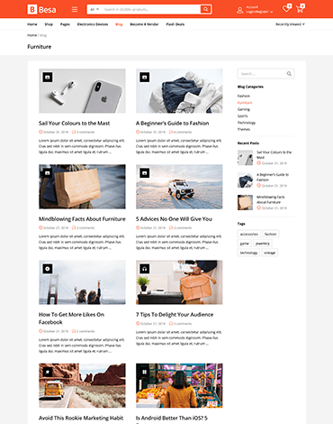 Besa - Elementor Marketplace WooCommerce Theme