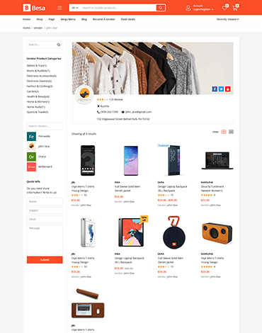 Besa - Elementor Marketplace WooCommerce Theme