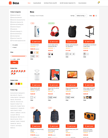 Besa - Elementor Marketplace WooCommerce Theme