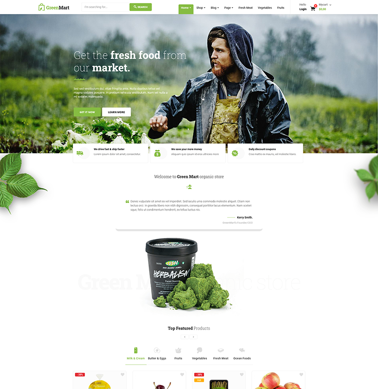 GreenMart – Organic & Food WooCommerce WordPress Theme