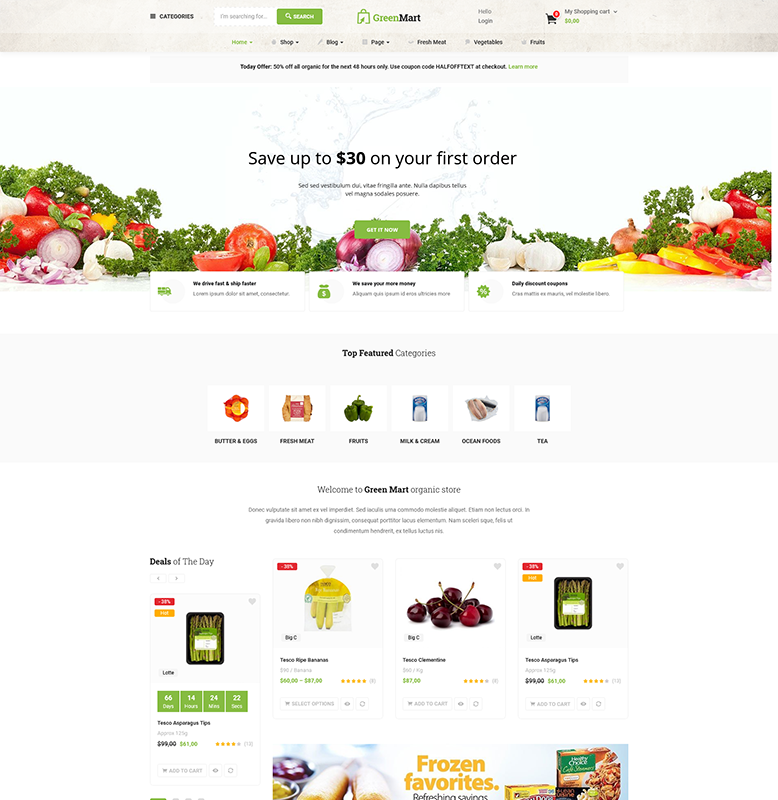 GreenMart – Organic & Food WooCommerce WordPress Theme