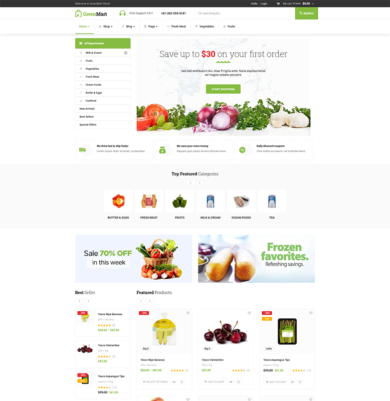 GreenMart – Organic & Food WooCommerce WordPress Theme