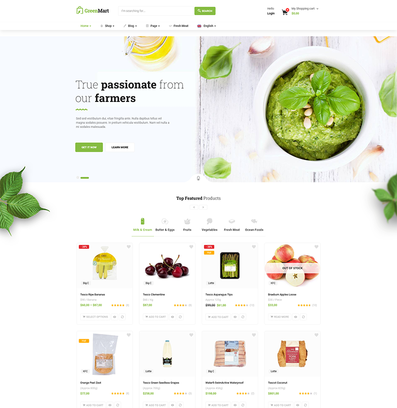 GreenMart – Organic & Food WooCommerce WordPress Theme