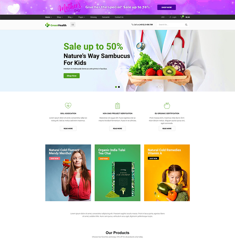 GreenMart – Organic & Food WooCommerce WordPress Theme