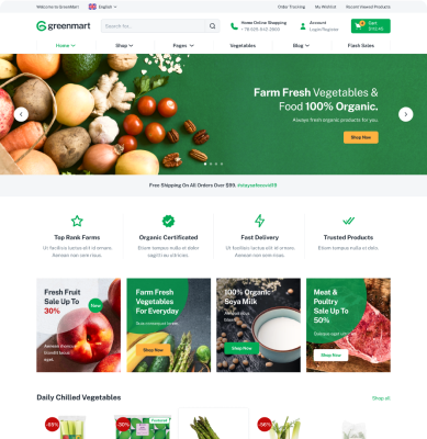 GreenMart – Organic & Food WooCommerce WordPress Theme