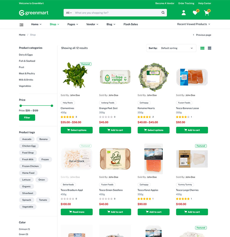 GreenMart – Organic & Food WooCommerce WordPress Theme