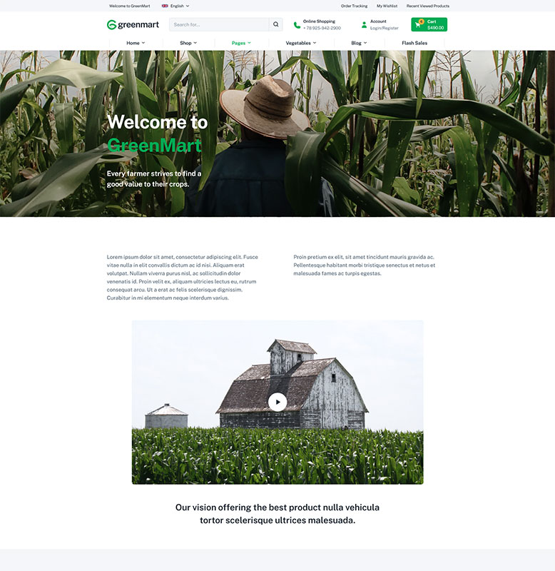 GreenMart – Organic & Food WooCommerce WordPress Theme