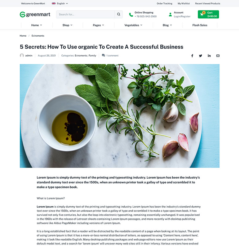 GreenMart – Organic & Food WooCommerce WordPress Theme