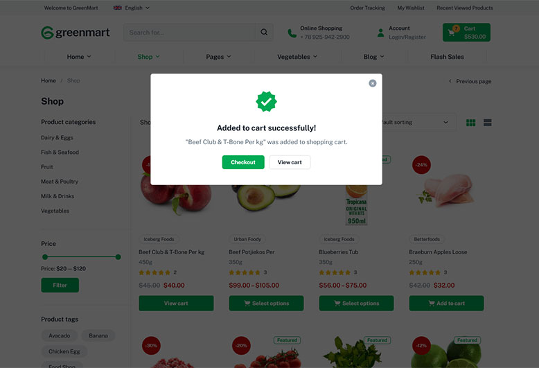 GreenMart – Organic & Food WooCommerce WordPress Theme