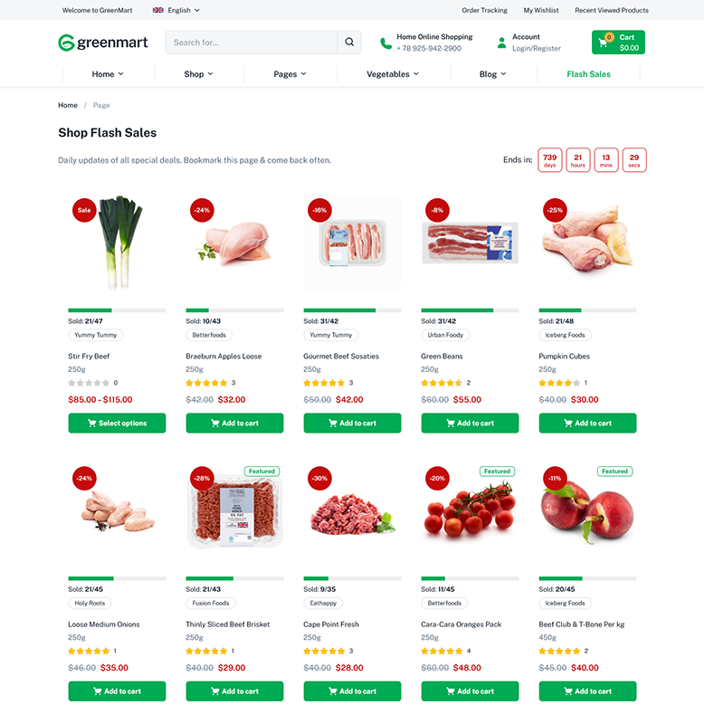 GreenMart – Organic & Food WooCommerce WordPress Theme