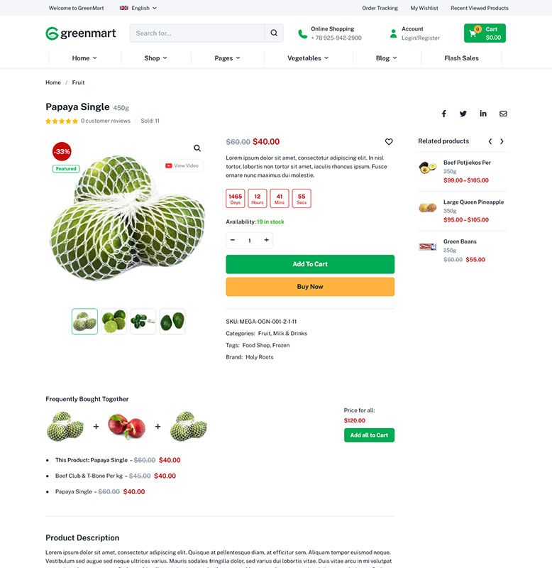 GreenMart – Organic & Food WooCommerce WordPress Theme