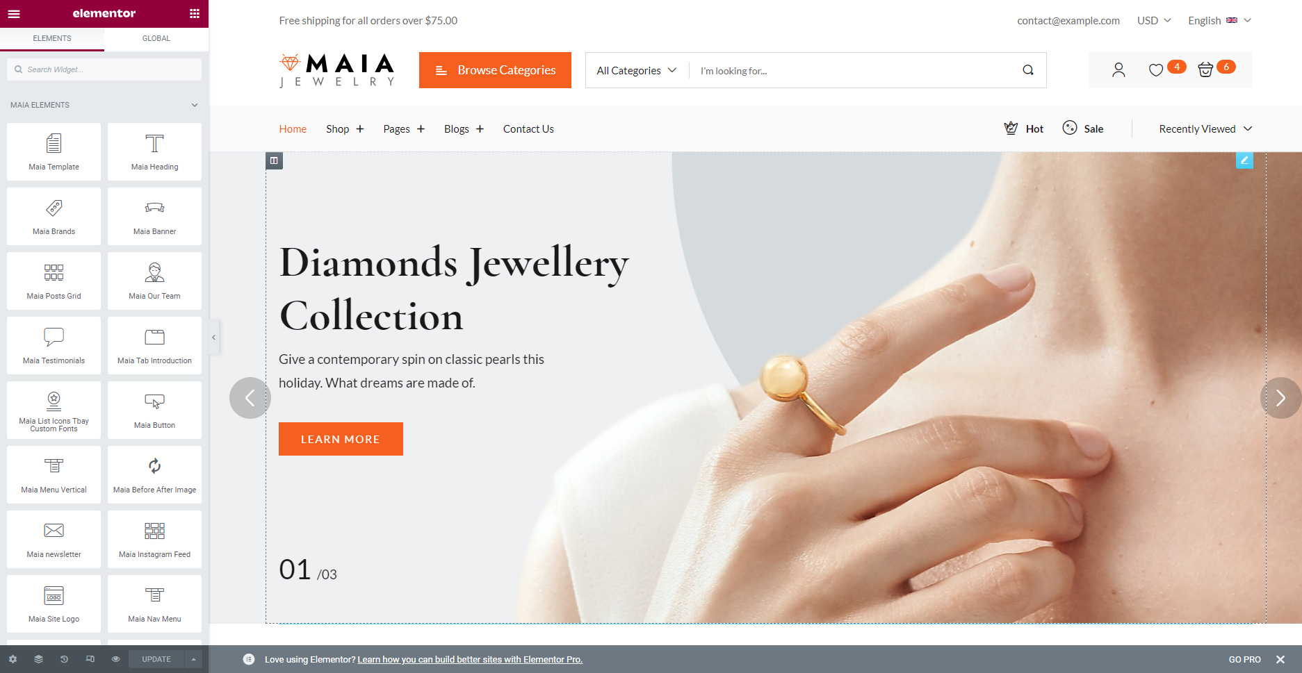 Maia - Elementor Marketplace WooCommerce Theme